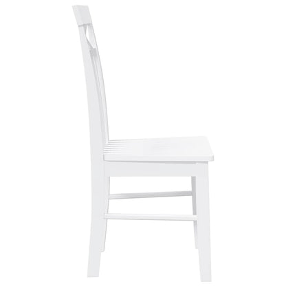 Cadeiras de jantar 2 pcs madeira de seringueira maciça branco