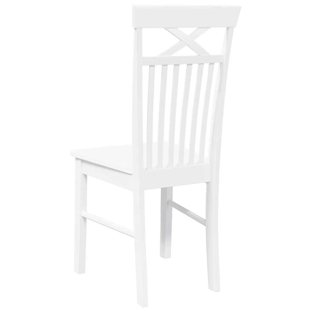Cadeiras de jantar 2 pcs madeira de seringueira maciça branco