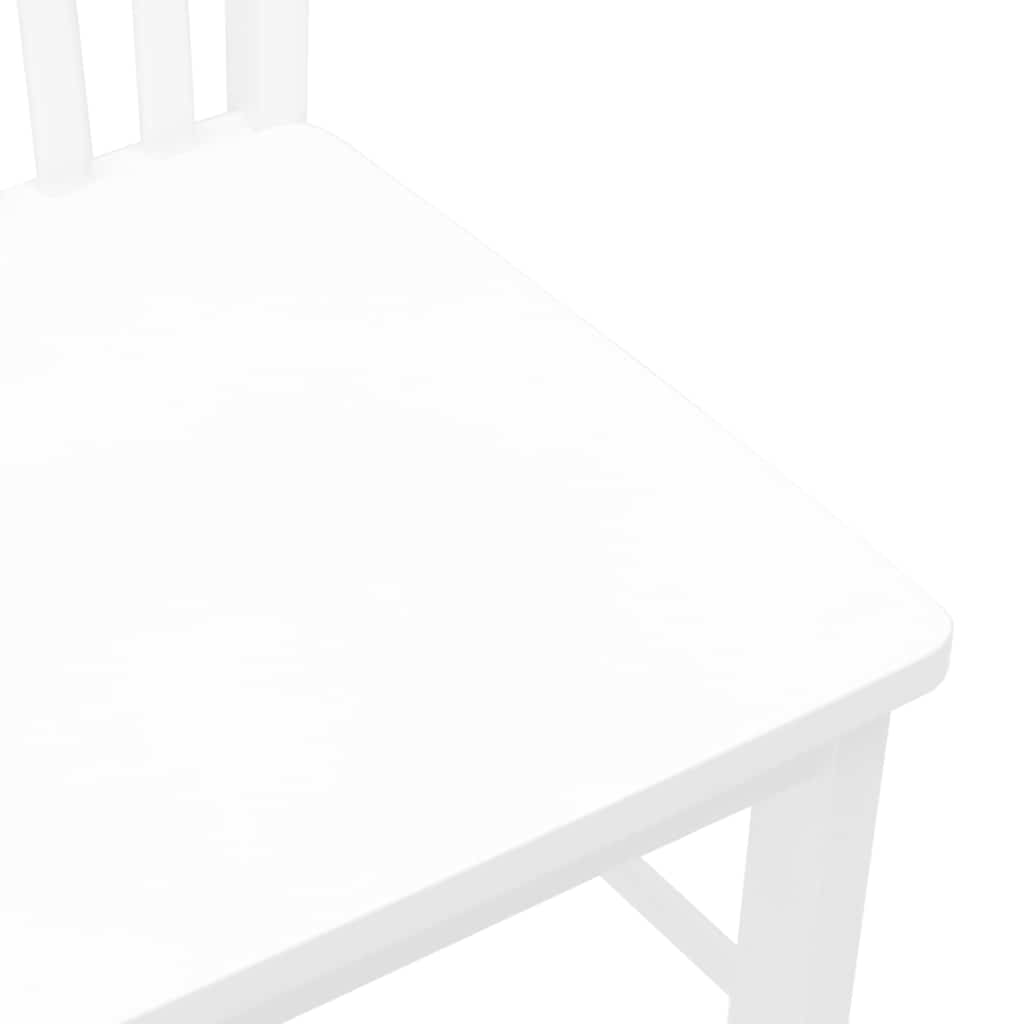 Cadeiras de jantar 2 pcs madeira de seringueira maciça branco