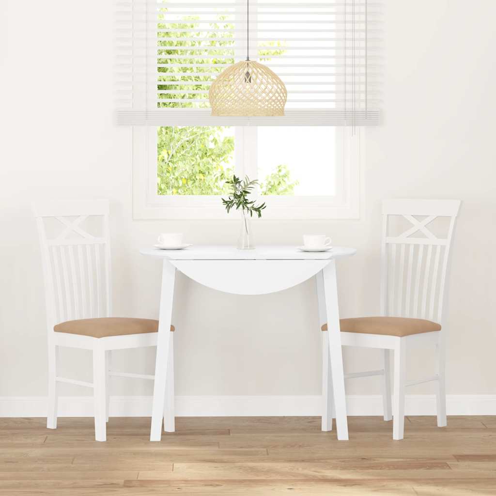 Cadeiras de jantar com almofadões 2 pcs madeira maciça branco