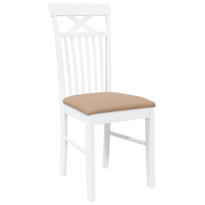 Cadeiras de jantar com almofadões 2 pcs madeira maciça branco
