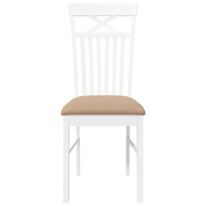 Cadeiras de jantar com almofadões 2 pcs madeira maciça branco