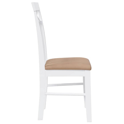 Cadeiras de jantar com almofadões 2 pcs madeira maciça branco