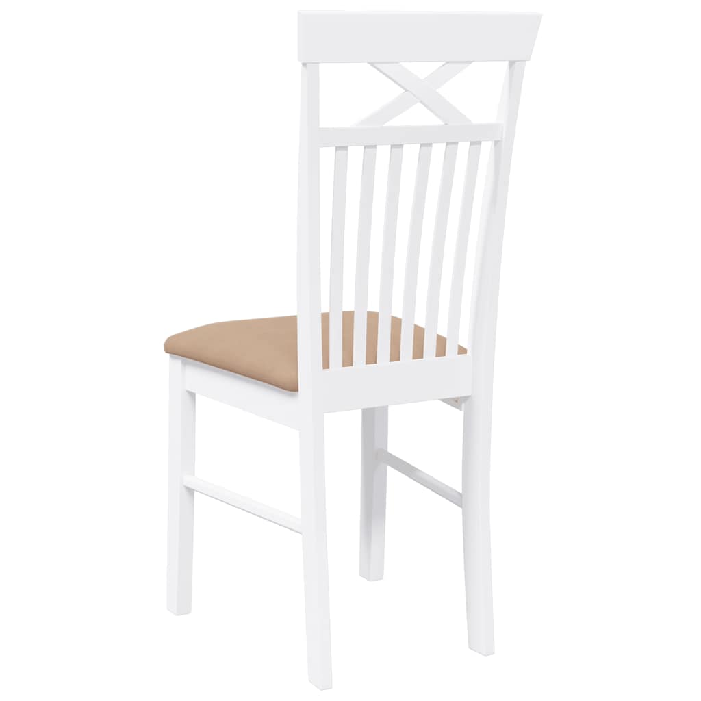 Cadeiras de jantar com almofadões 2 pcs madeira maciça branco
