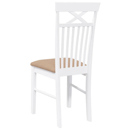 Cadeiras de jantar com almofadões 2 pcs madeira maciça branco