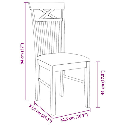 Cadeiras de jantar com almofadões 2 pcs madeira maciça branco