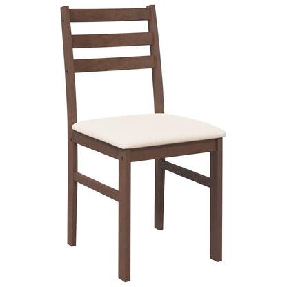 Cadeiras de jantar com almofadões 2 pcs madeira maciça castanho