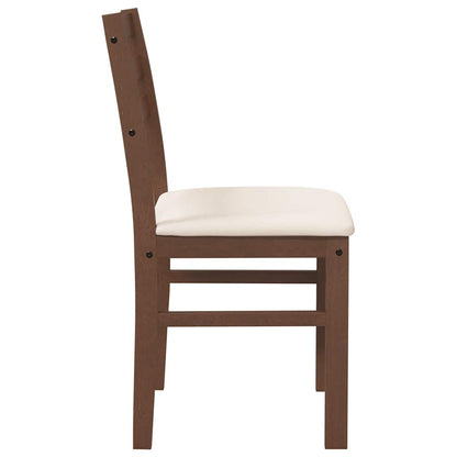 Cadeiras de jantar com almofadões 2 pcs madeira maciça castanho