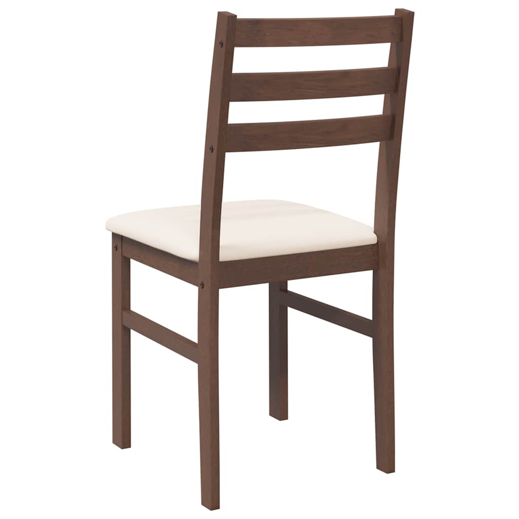 Cadeiras de jantar com almofadões 2 pcs madeira maciça castanho