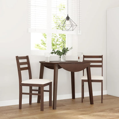 Cadeiras de jantar com almofadões 2 pcs madeira maciça castanho
