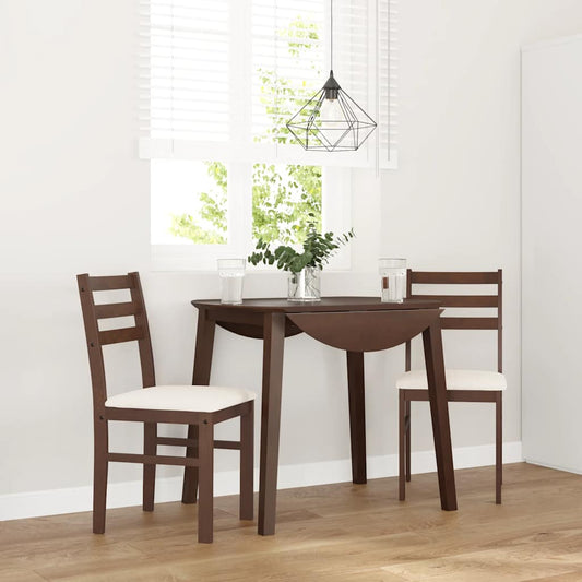 Cadeiras de jantar com almofadões 2 pcs madeira maciça castanho