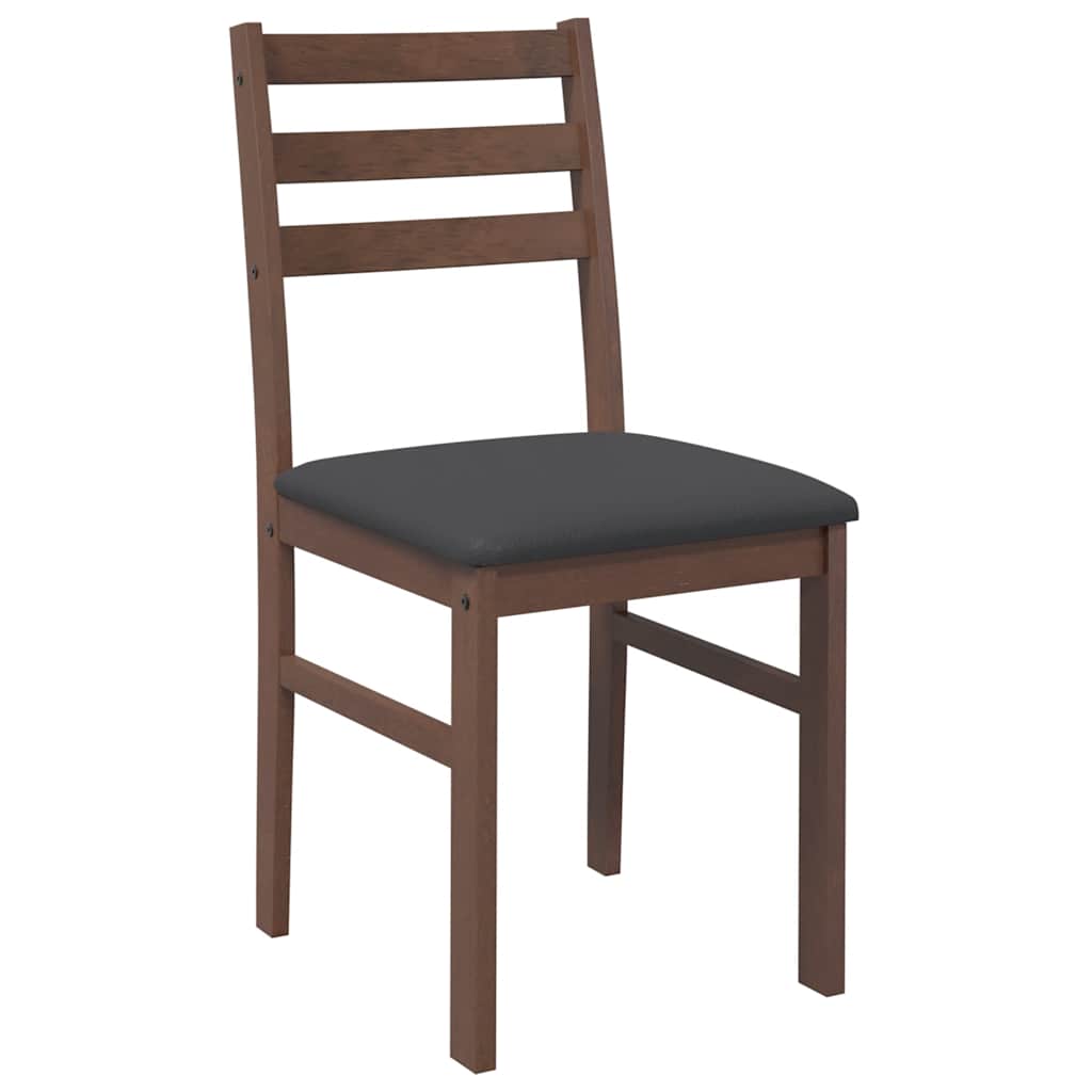 Cadeiras de jantar com almofadões 2 pcs madeira maciça castanho