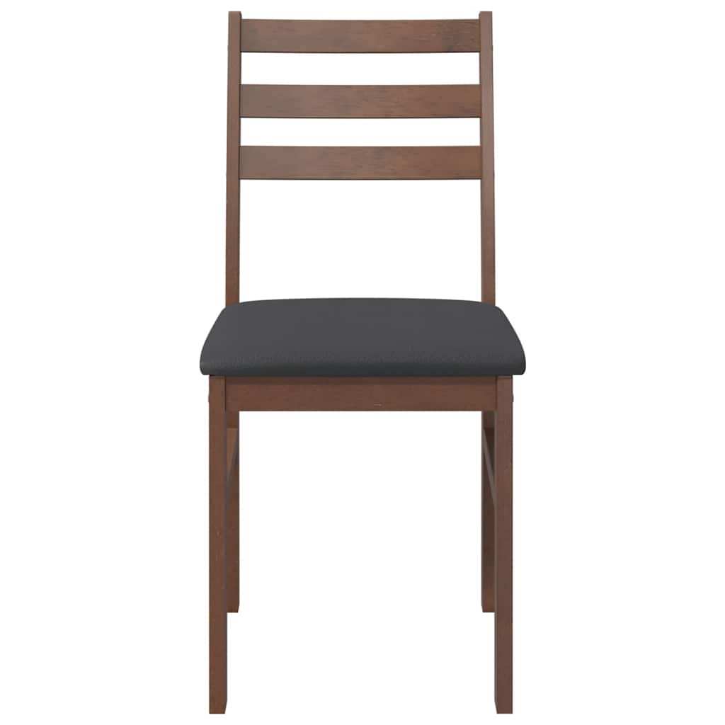 Cadeiras de jantar com almofadões 2 pcs madeira maciça castanho
