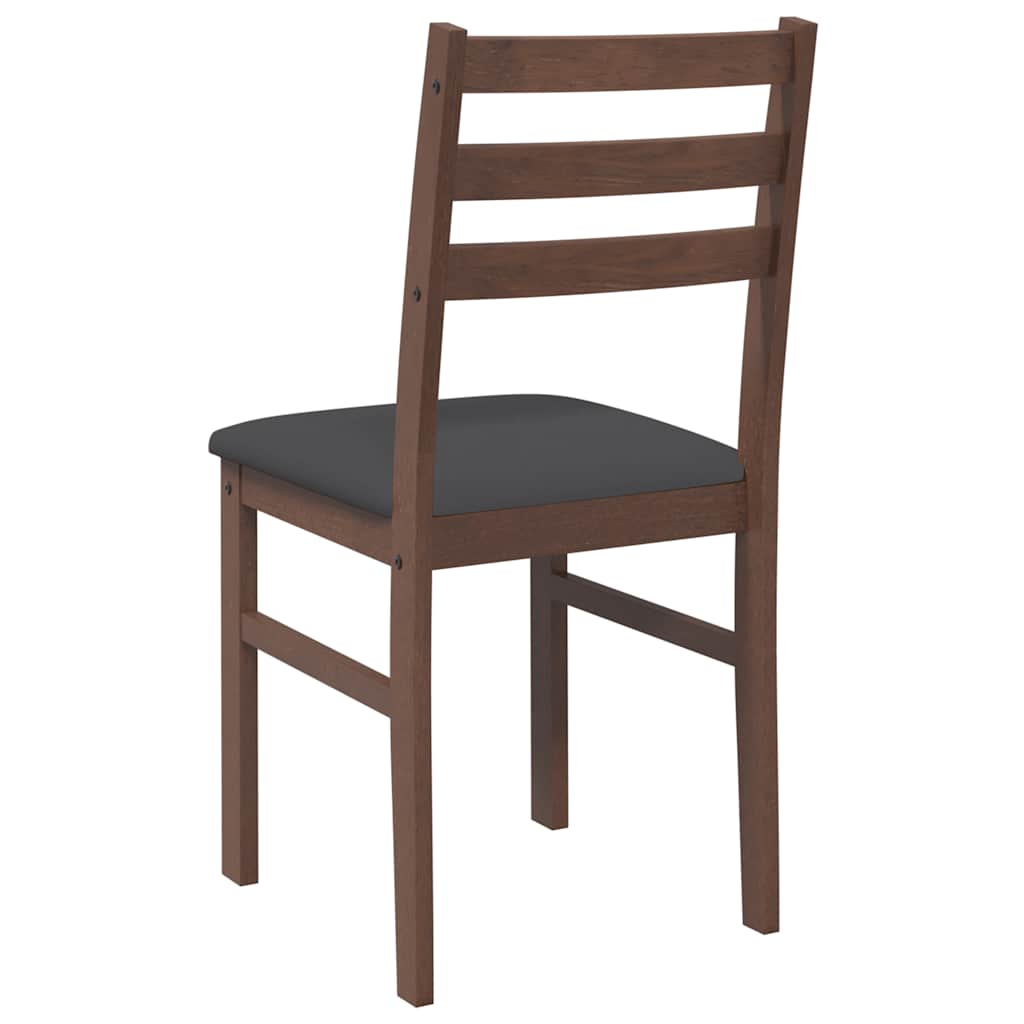 Cadeiras de jantar com almofadões 2 pcs madeira maciça castanho