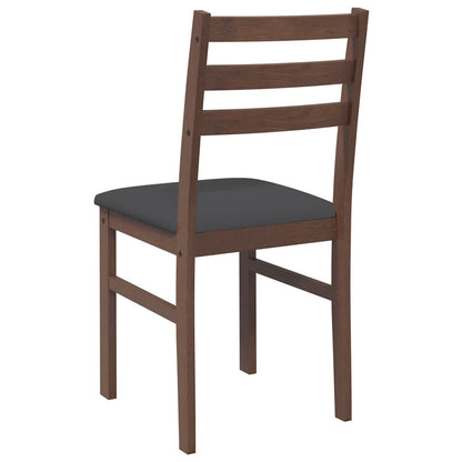 Cadeiras de jantar com almofadões 2 pcs madeira maciça castanho