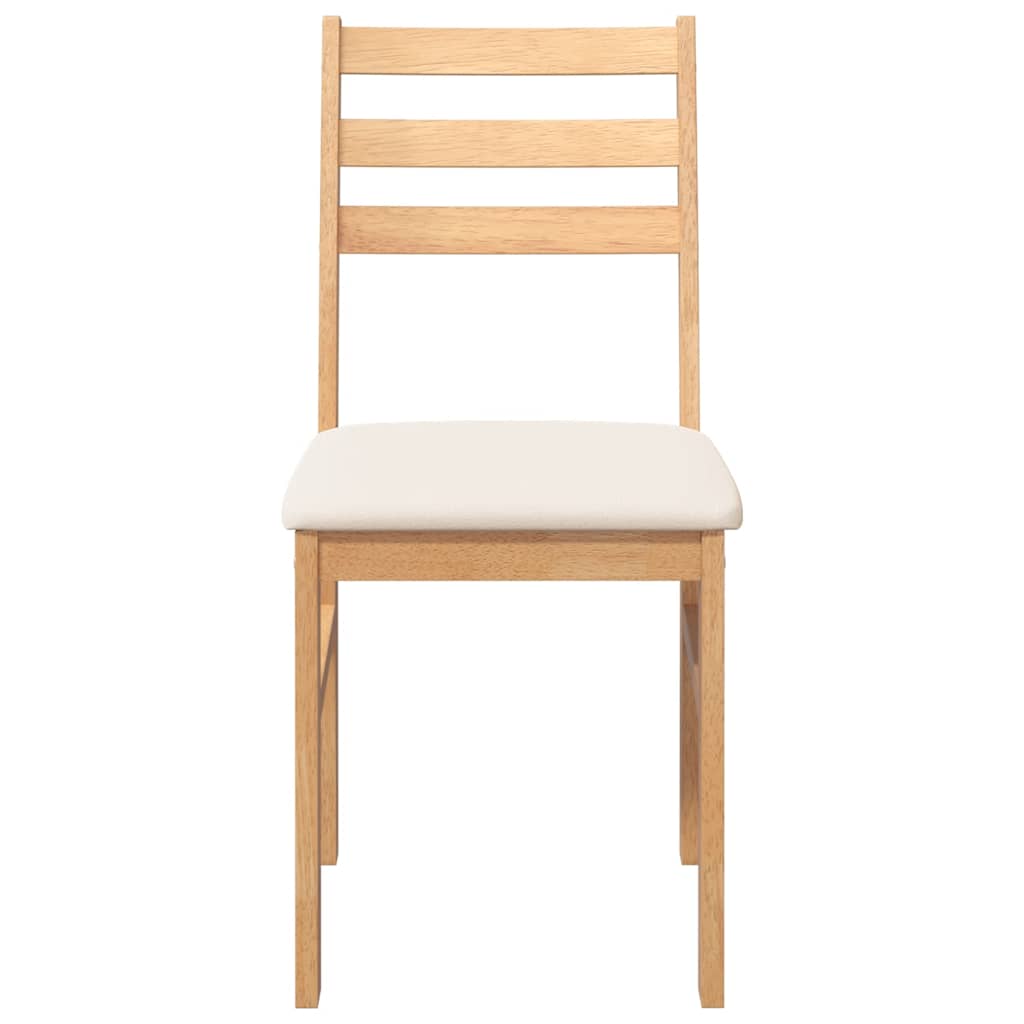 Cadeiras de jantar com almofadões 2 pcs madeira maciça
