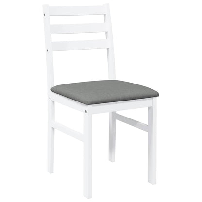 Cadeiras de jantar com almofadões 2 pcs madeira maciça branco