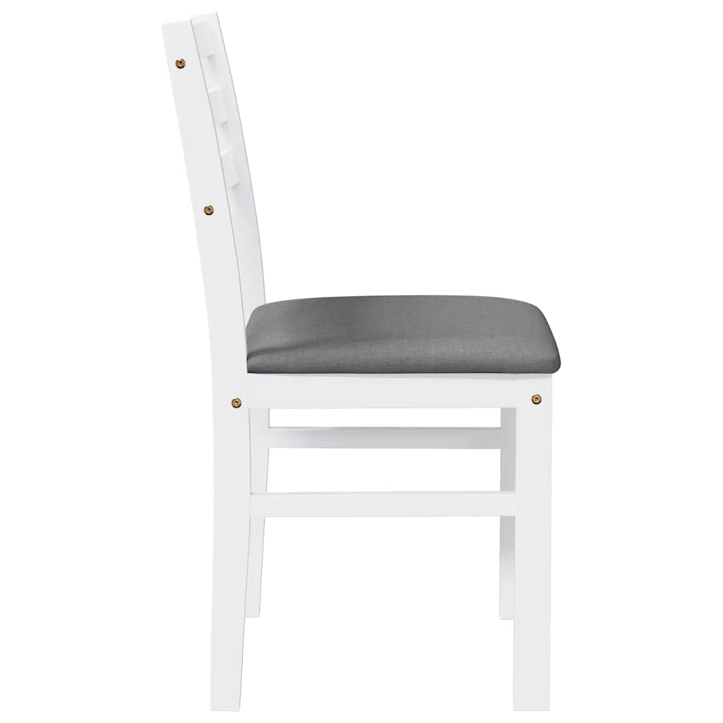 Cadeiras de jantar com almofadões 2 pcs madeira maciça branco