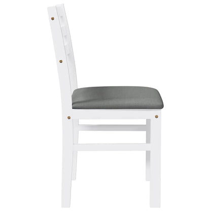 Cadeiras de jantar com almofadões 2 pcs madeira maciça branco