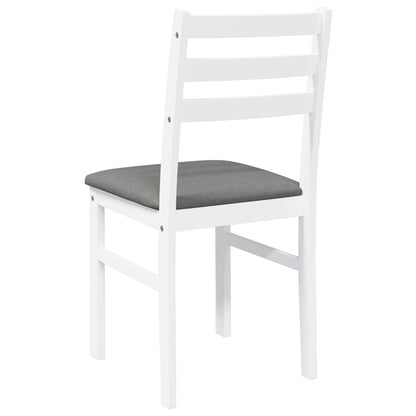 Cadeiras de jantar com almofadões 2 pcs madeira maciça branco
