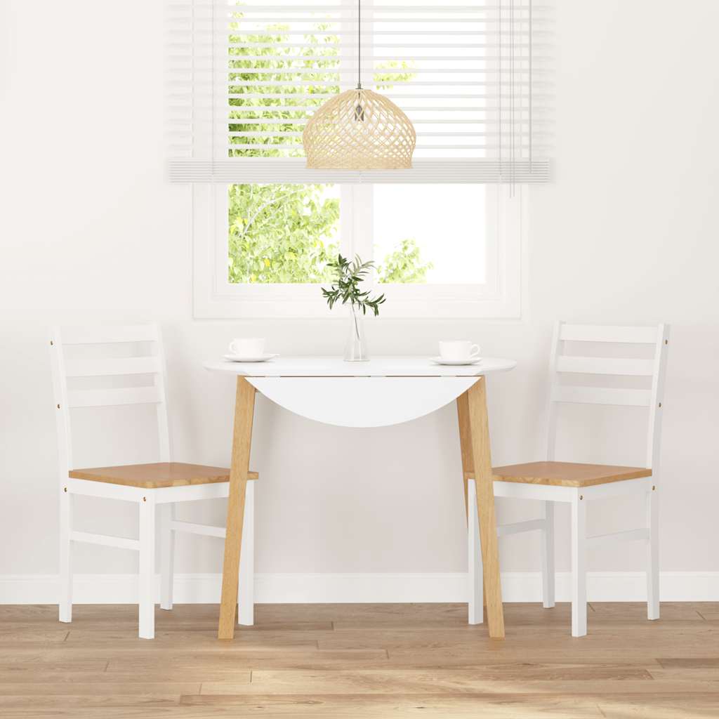 Cadeiras de jantar 2 pcs madeira de seringueira maciça branco