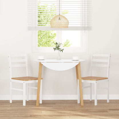 Cadeiras de jantar 2 pcs madeira de seringueira maciça branco