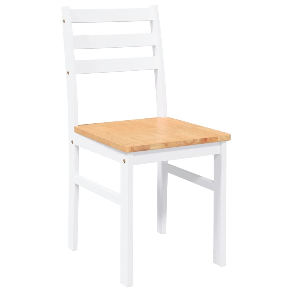 Cadeiras de jantar 2 pcs madeira de seringueira maciça branco