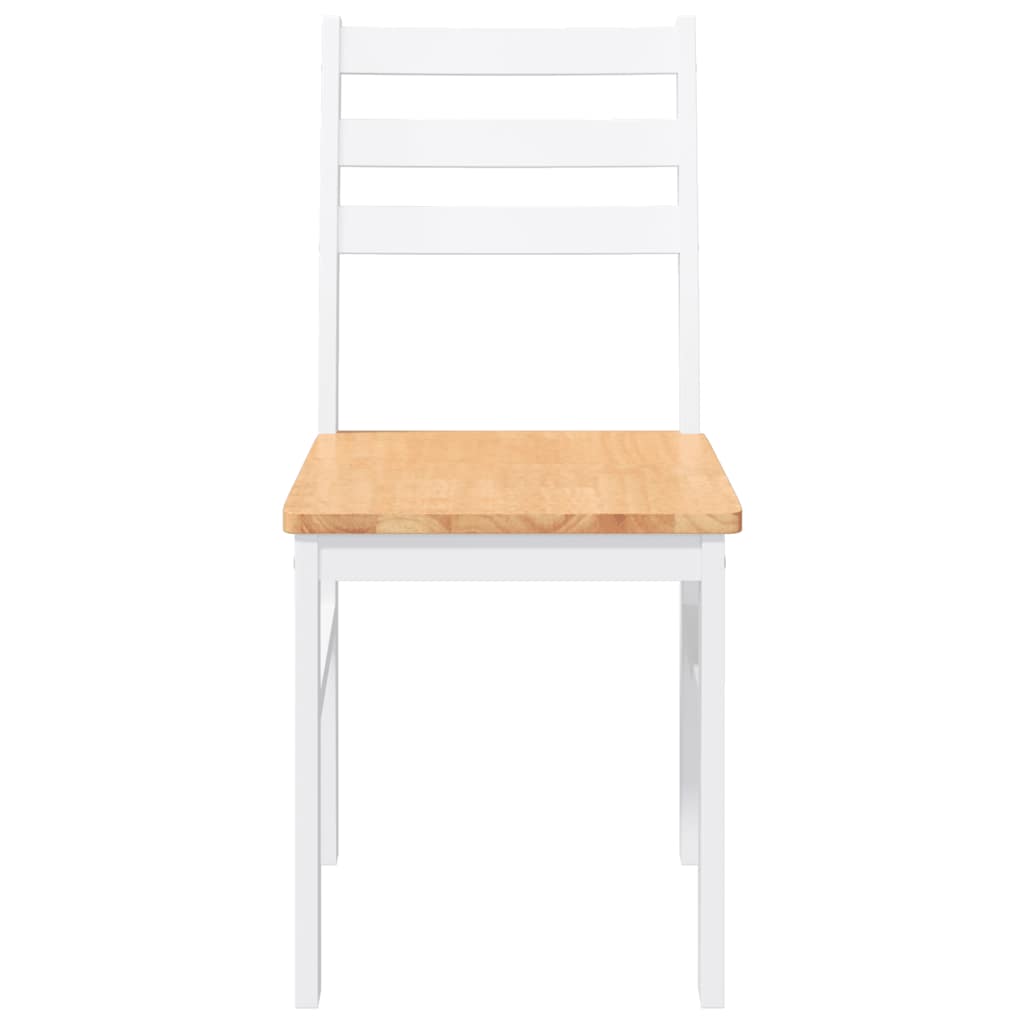 Cadeiras de jantar 2 pcs madeira de seringueira maciça branco