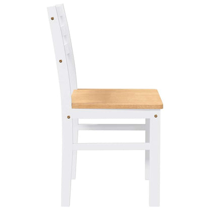 Cadeiras de jantar 2 pcs madeira de seringueira maciça branco