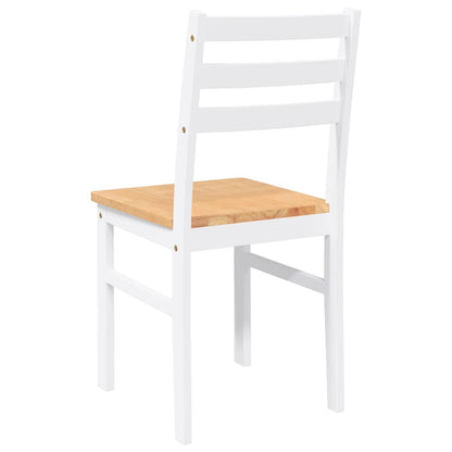 Cadeiras de jantar 2 pcs madeira de seringueira maciça branco
