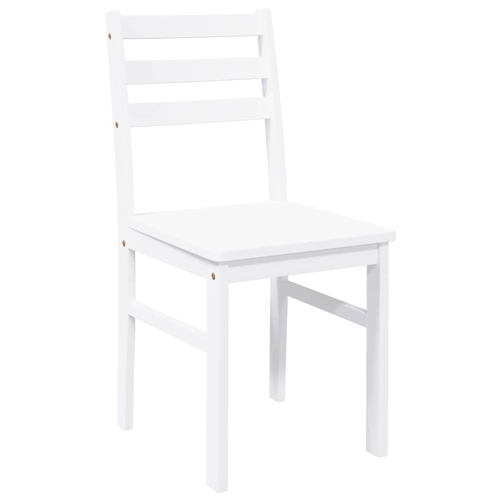 Cadeiras de jantar 2 pcs madeira de seringueira maciça branco