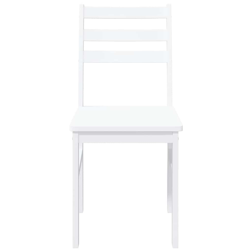 Cadeiras de jantar 2 pcs madeira de seringueira maciça branco