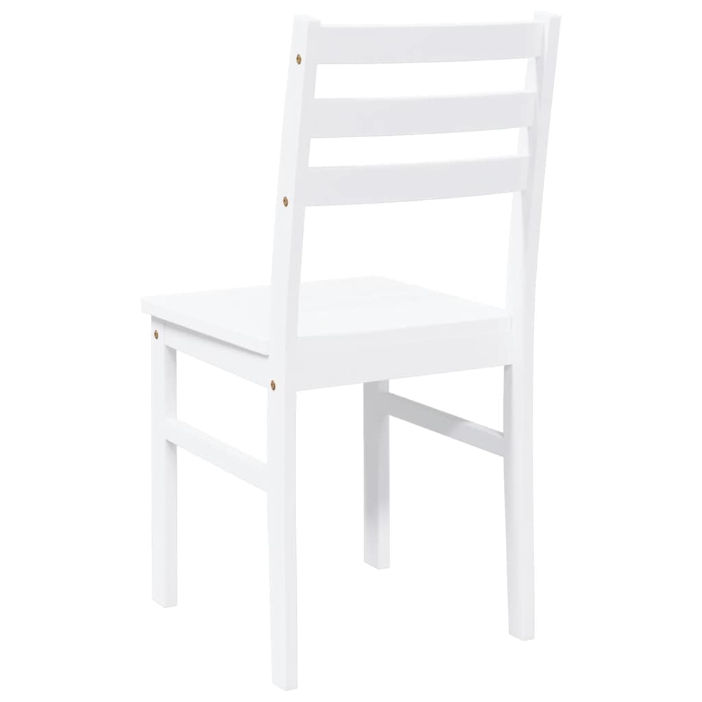 Cadeiras de jantar 2 pcs madeira de seringueira maciça branco