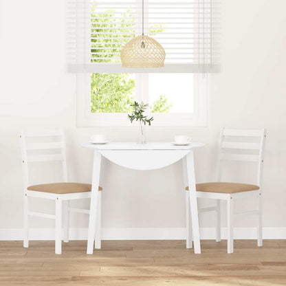 Cadeiras de jantar com almofadões 2 pcs madeira maciça branco
