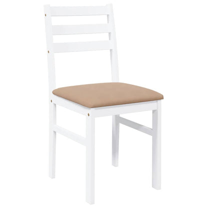Cadeiras de jantar com almofadões 2 pcs madeira maciça branco