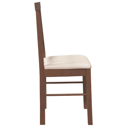 Cadeiras de jantar com almofadões 2 pcs madeira maciça castanho