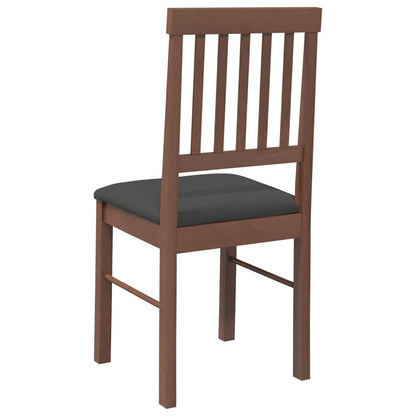 Cadeiras de jantar com almofadões 2 pcs madeira maciça castanho