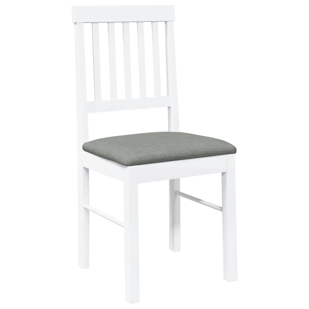 Cadeiras de jantar com almofadões 2 pcs madeira maciça branco