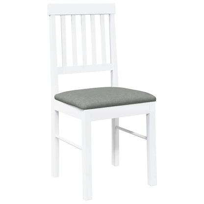 Cadeiras de jantar com almofadões 2 pcs madeira maciça branco