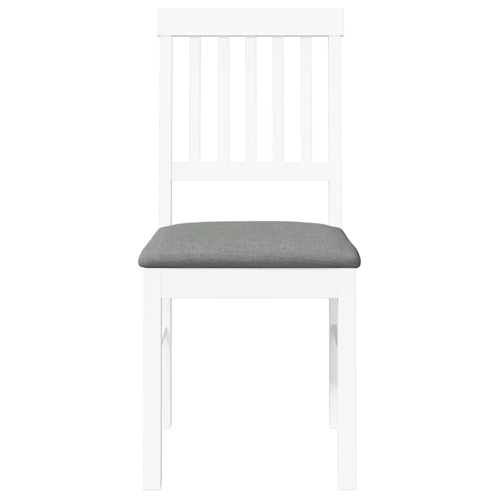 Cadeiras de jantar com almofadões 2 pcs madeira maciça branco