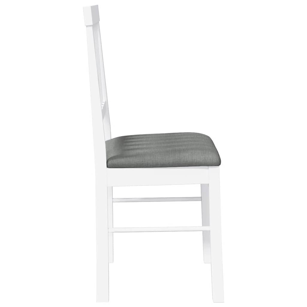 Cadeiras de jantar com almofadões 2 pcs madeira maciça branco