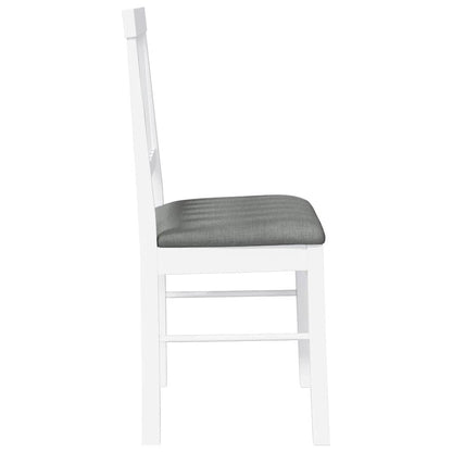 Cadeiras de jantar com almofadões 2 pcs madeira maciça branco