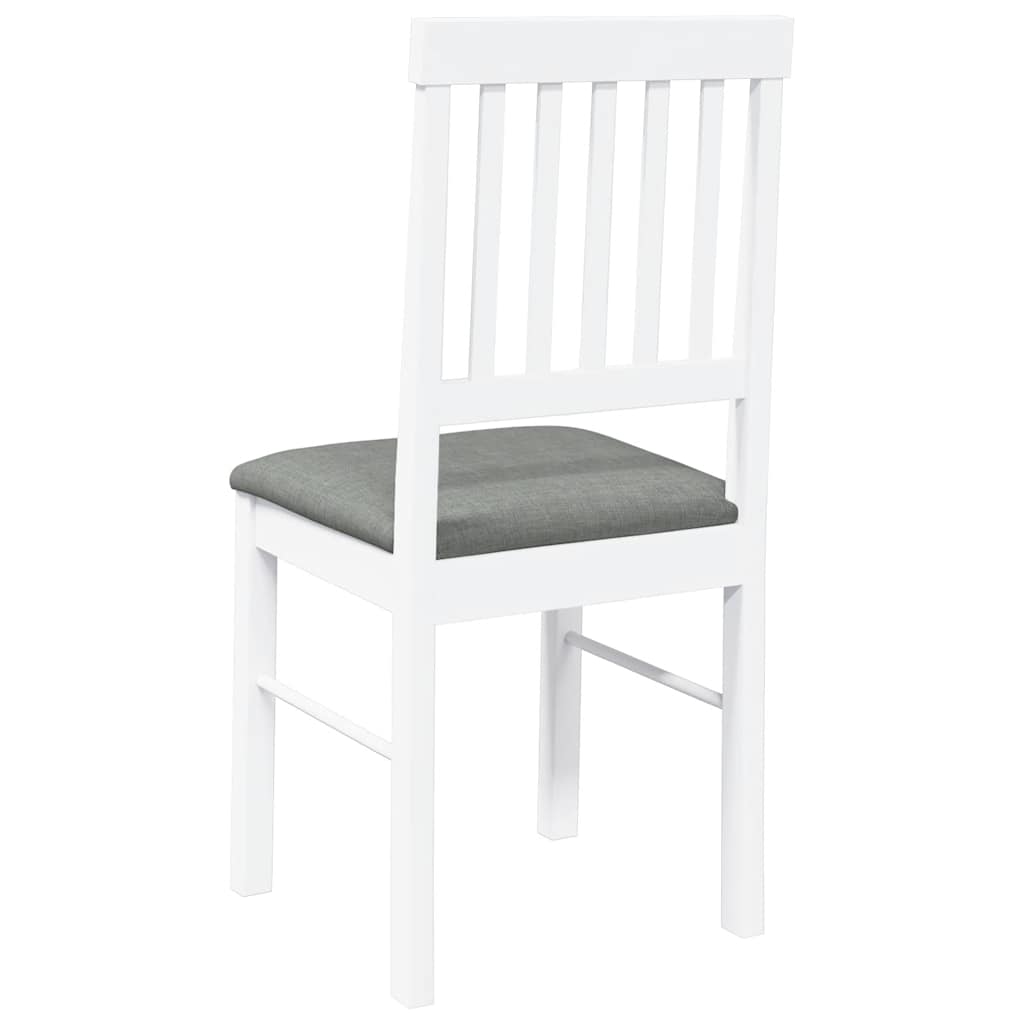 Cadeiras de jantar com almofadões 2 pcs madeira maciça branco