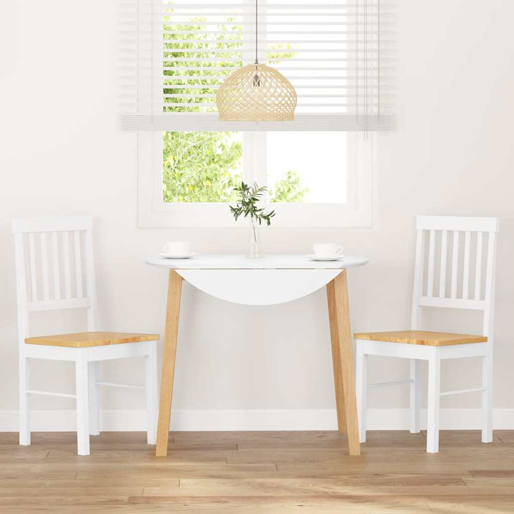 Cadeiras de jantar 2 pcs madeira de seringueira maciça branco