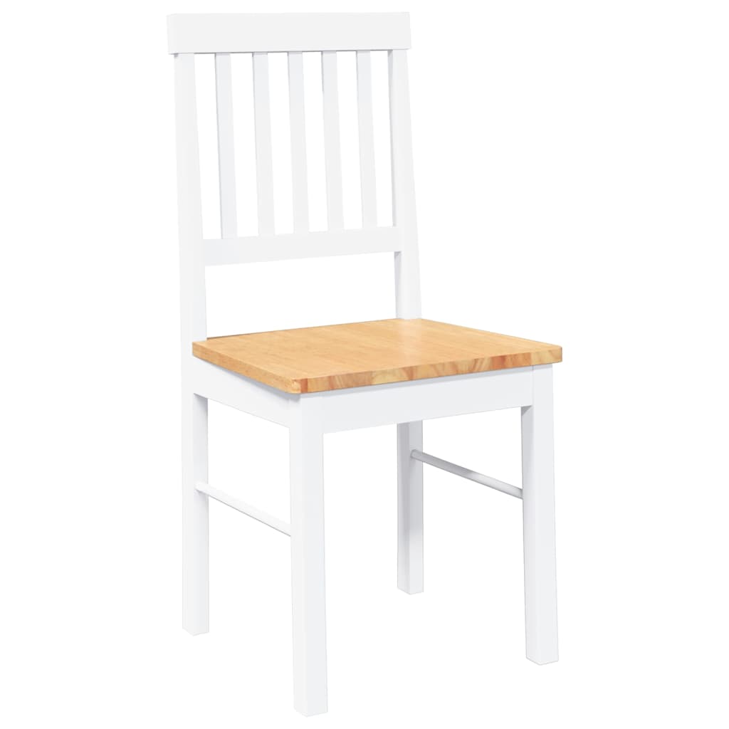 Cadeiras de jantar 2 pcs madeira de seringueira maciça branco