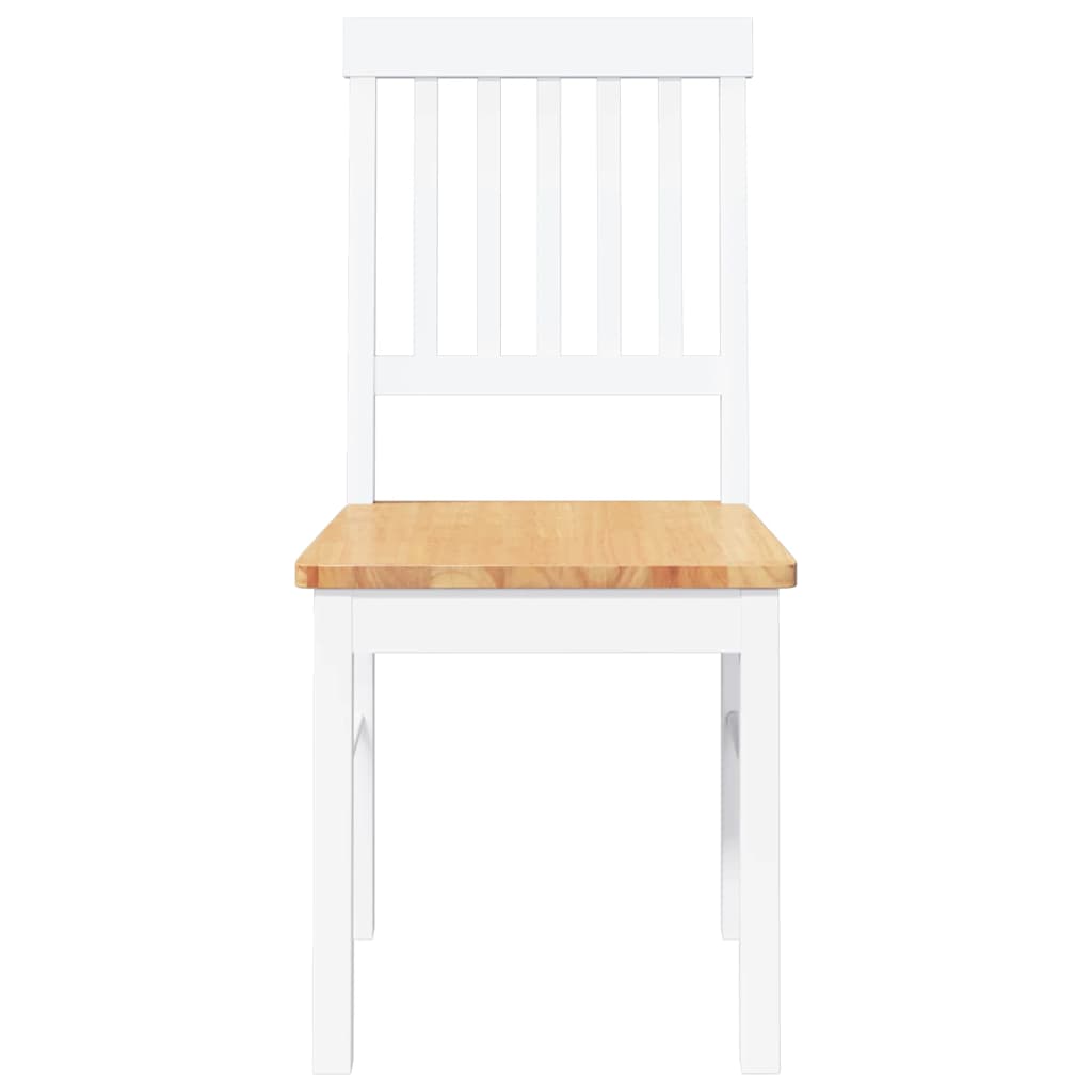 Cadeiras de jantar 2 pcs madeira de seringueira maciça branco