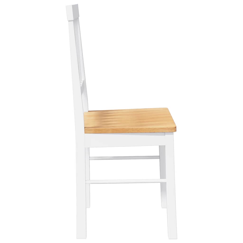 Cadeiras de jantar 2 pcs madeira de seringueira maciça branco
