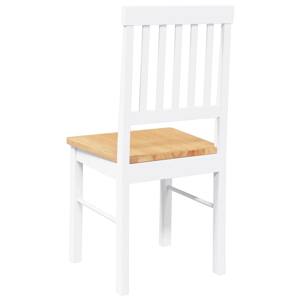 Cadeiras de jantar 2 pcs madeira de seringueira maciça branco