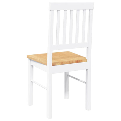 Cadeiras de jantar 2 pcs madeira de seringueira maciça branco