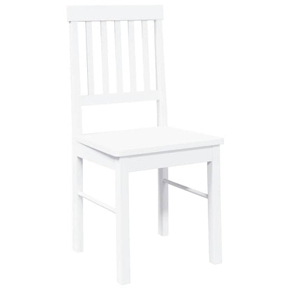 Cadeiras de jantar 2 pcs madeira de seringueira maciça branco